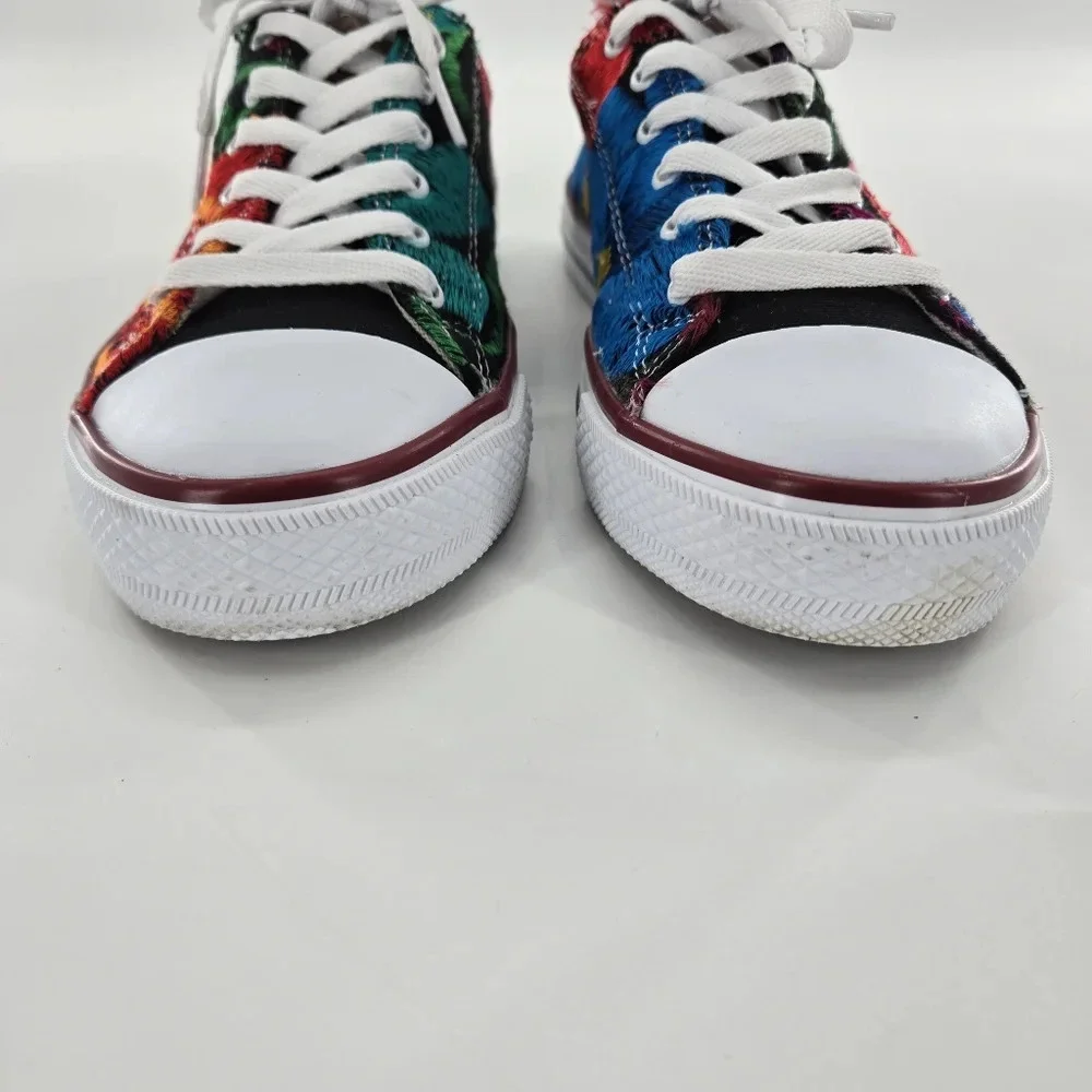 Ladies Hand Embroidered colorful floral sneaker shoes made in Mexico